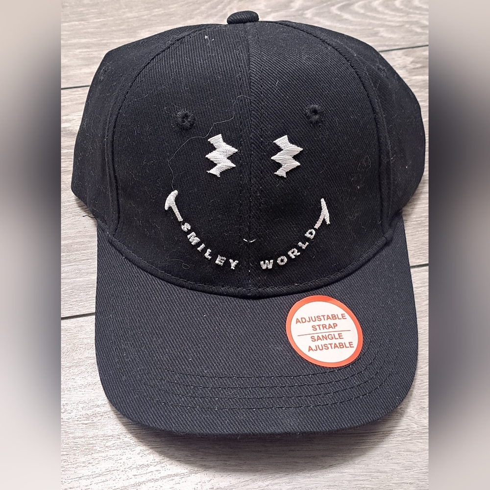 Brand New Smiley World Black Kids Cap